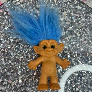 Russ troll Blue-Haired Troll Doll with Brown Body